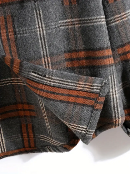 Mens Plaid Hooded Jacket