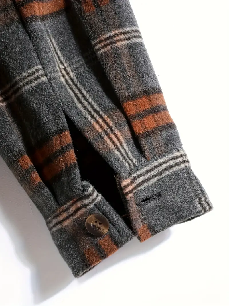 Mens Plaid Hooded Jacket